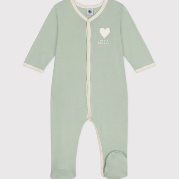 Pyjama Hartje - Groen - Petit Bateau Pyjama Hartje - Groen - Petit Bateau