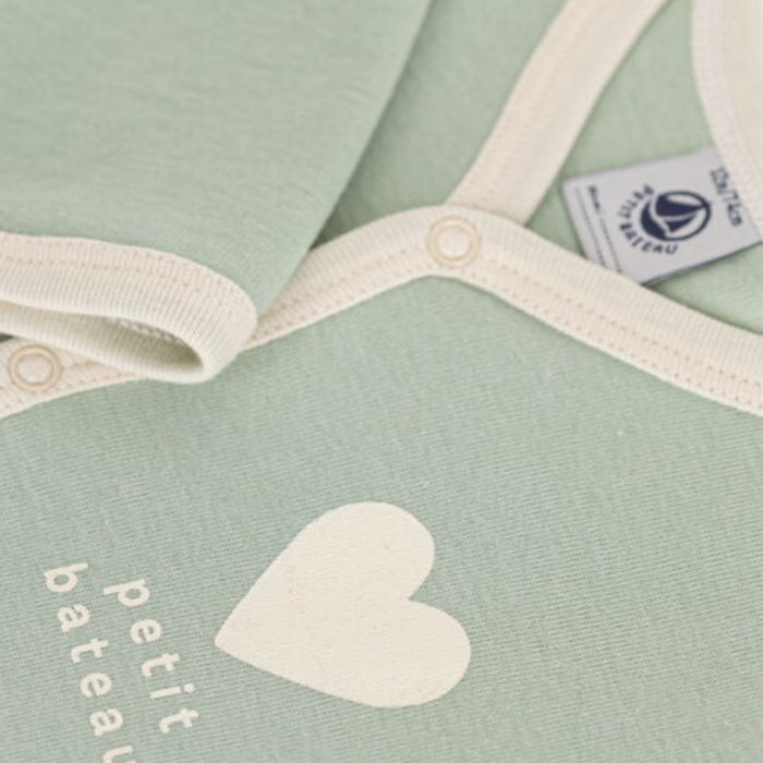 Pyjama Hartje - Groen - Petit Bateau Pyjama Hartje - Groen - Petit Bateau