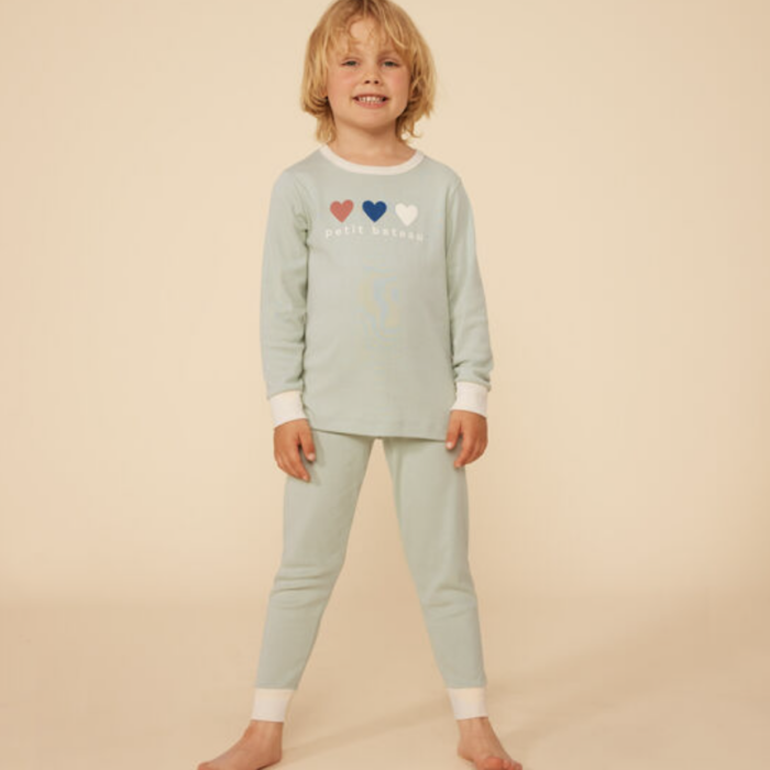 Pyjama uit 2 stuks - Hartjes Groen - Petit Bateau
