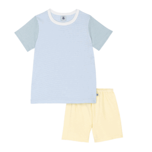 Pyjama uit 2 stuks Korte Mouwen - Streepjes Blauw/Multicouleur - Petit Bateau