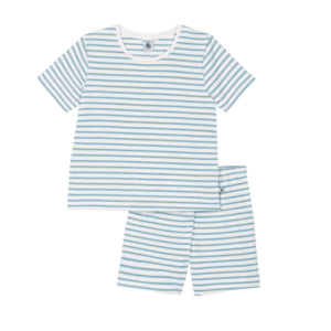 Pyjama uit 2 stuks Korte Mouwen - Streepjes Marshmallow/Mimi - Petit Bateau