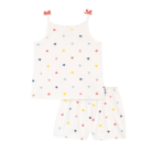 Pyjama uit 2 stuks met bandjes - Hartjesprint - Petit Bateau