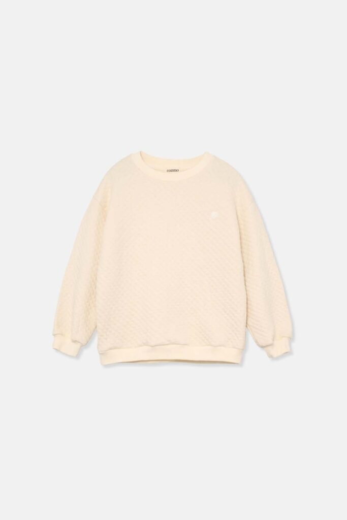 Quilted baby sweatshirt - Ivory - My Little Cozmo