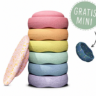 Rainbow Set met Balance Board - Pastel - Gratis Mini - Stapelstein