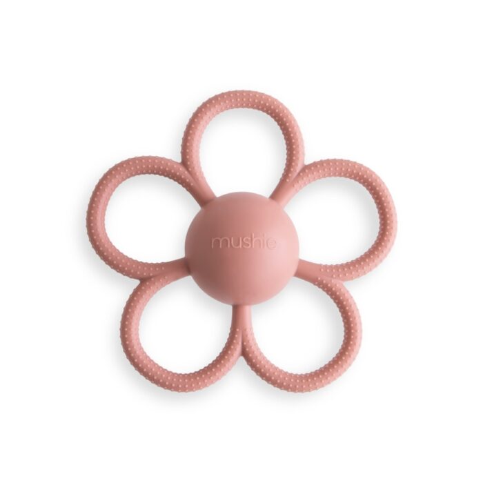 Rattle Daisy Teether - Dusty Rose - Mushie