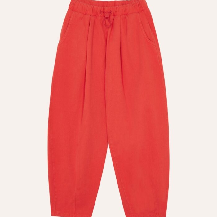 Red Washed Trousers - Red - The Campamento Red Washed Trousers - Red - The Campamento