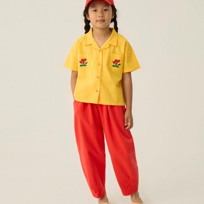 Red Washed Trousers - Red - The Campamento Red Washed Trousers - Red - The Campamento