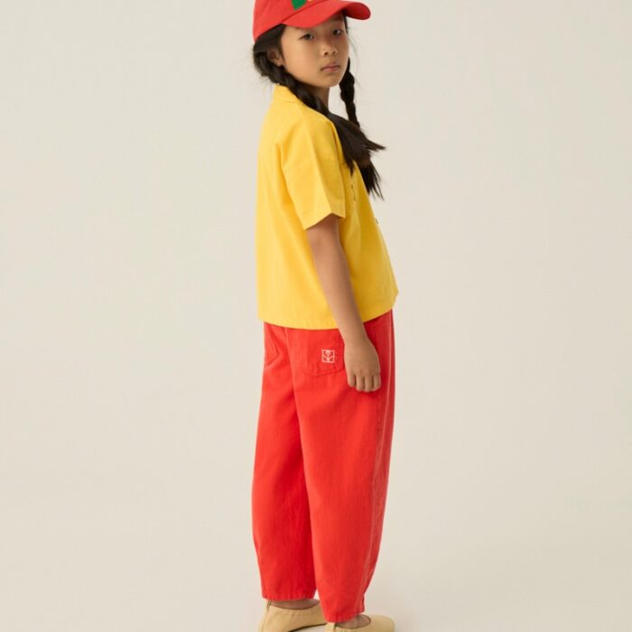 Red Washed Trousers - Red - The Campamento Red Washed Trousers - Red - The Campamento