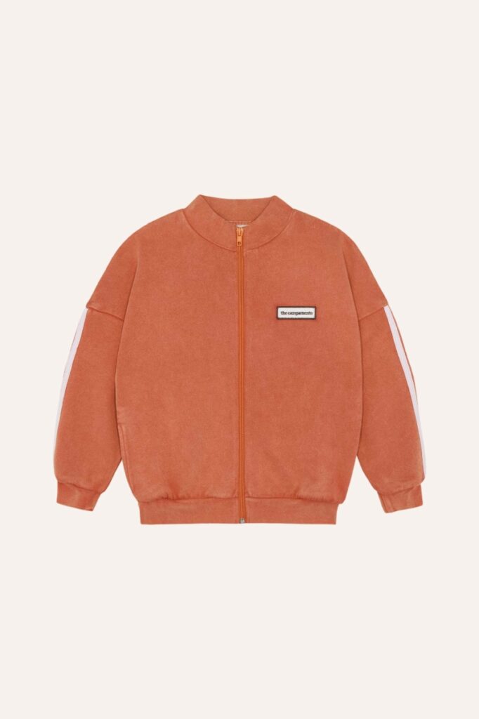Red Washed Zipped Sweatshirt - Red - The Campamento
