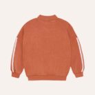 Red Washed Zipped Sweatshirt - Red - The Campamento