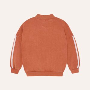 Red Washed Zipped Sweatshirt - Red - The Campamento Red Washed Zipped Sweatshirt - Red - The Campamento