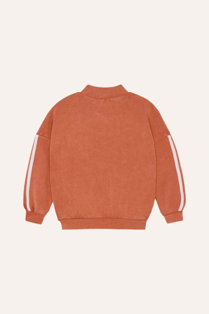 Red Washed Zipped Sweatshirt - Red - The Campamento