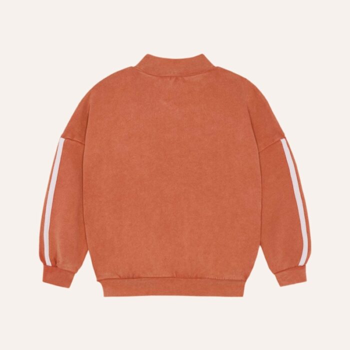 Red Washed Zipped Sweatshirt - Red - The Campamento Red Washed Zipped Sweatshirt - Red - The Campamento