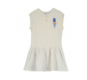 Relaxed Fit Muslin Dress - Ice Cream - Lotiekids