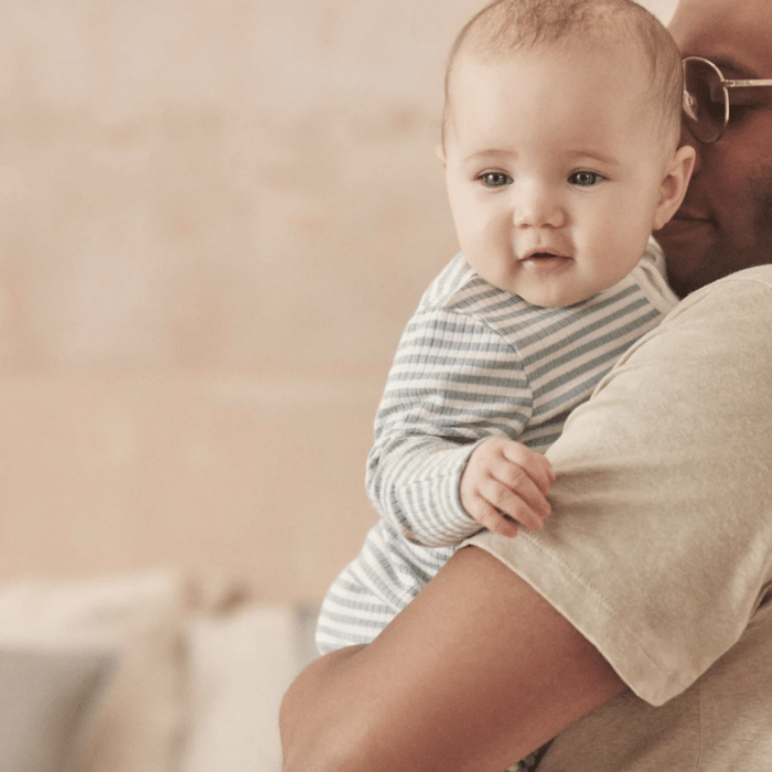 Rib Zip-Up Pyjama - Sea Stripe - Mori Rib Zip-Up Pyjama - Sea Stripe - Mori