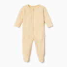 Ribbed Two Way Zip Up Sleepsuit - Yellow - Mori