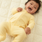 Ribbed Two Way Zip Up Sleepsuit - Yellow - Mori
