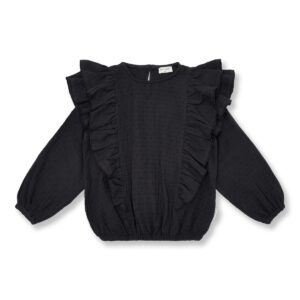 Romantic Ruffle Blouse - Dark Grey − Petit Blush