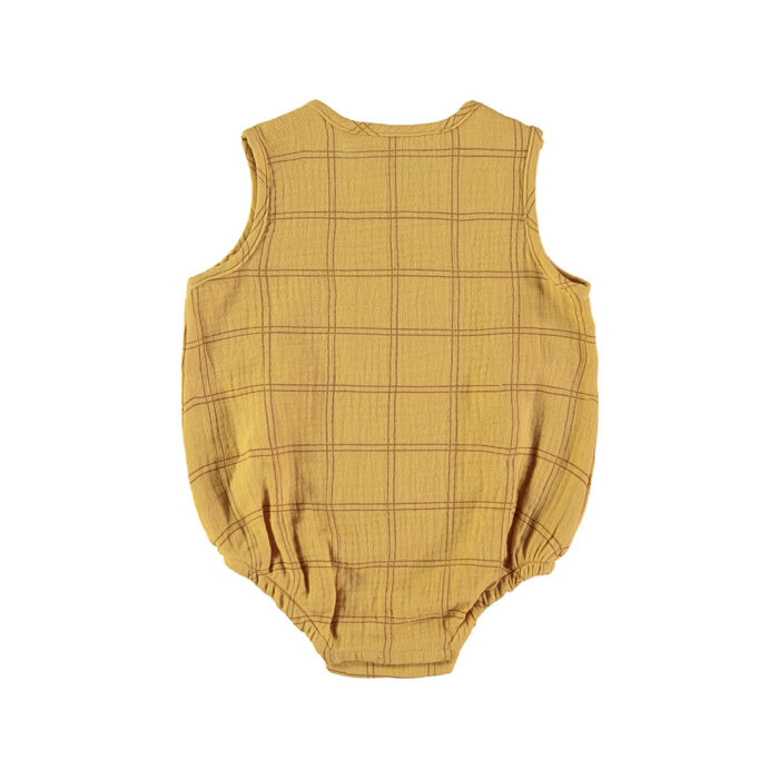 Romper - Squares Mustard - Babyclic Romper - Squares Mustard - Babyclic