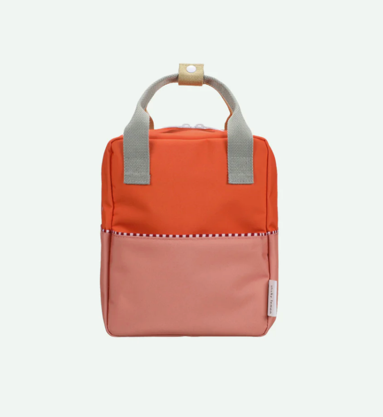 Rugzak Small - Colourblocking - Lifeboy Orange + Coral Pink - Sticky Lemon