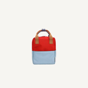 Rugzak Small - Colourblocking - Red hat + Zissou Blue - Sticky Lemon