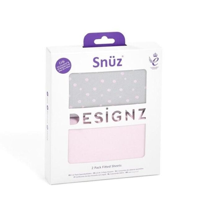 Set Hoeslakentjes Wieg/Co-Sleeper - Pink Spot - Snüzpod