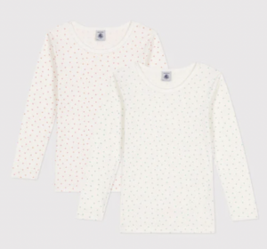 Set Onderlijfjes Met Lange Mouwen - Hartjes - Petit Bateau Set Onderlijfjes Met Lange Mouwen - Hartjes - Petit Bateau