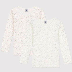 Set Onderlijfjes Met Lange Mouwen - Hartjes - Petit Bateau