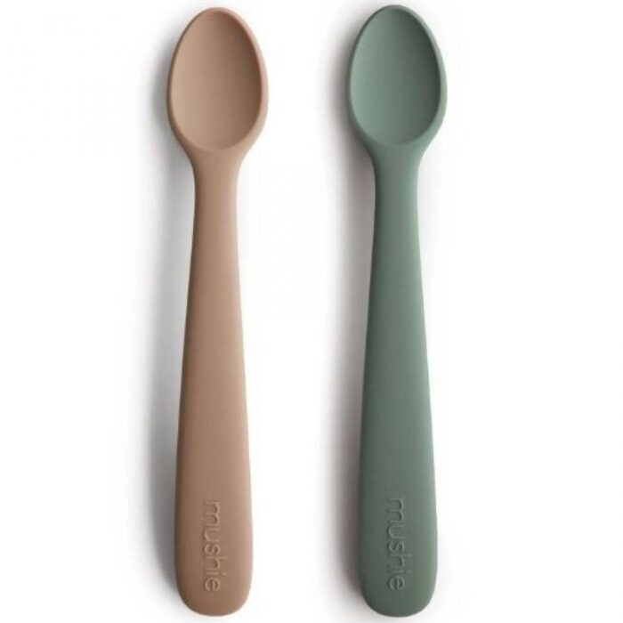 Set Siliconen babylepels - Dried Thyme/Natural - Mushie