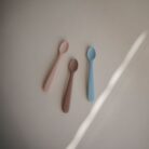 Set Siliconen babylepels - Powder Blue - Mushie