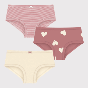 Set Van 3 Katoenen Slips - Hartjes - Petit Bateau