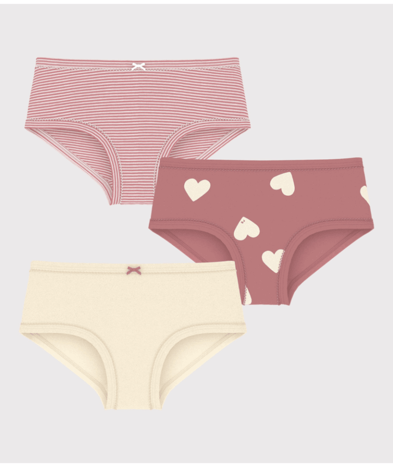 Set Van 3 Katoenen Slips - Hartjes - Petit Bateau