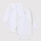 Set overslag body's lange mouwen - wit - Petit Bateau