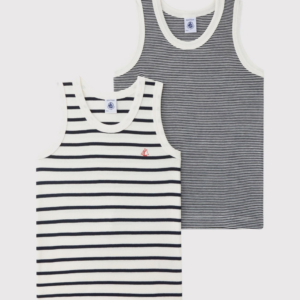 Set van 2 hemdjes met fijne strepen in katoen - Petit Bateau