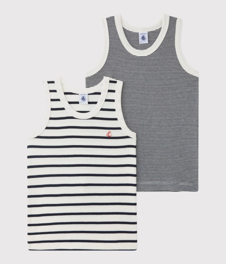 Set van 2 hemdjes met fijne strepen in katoen - Petit Bateau