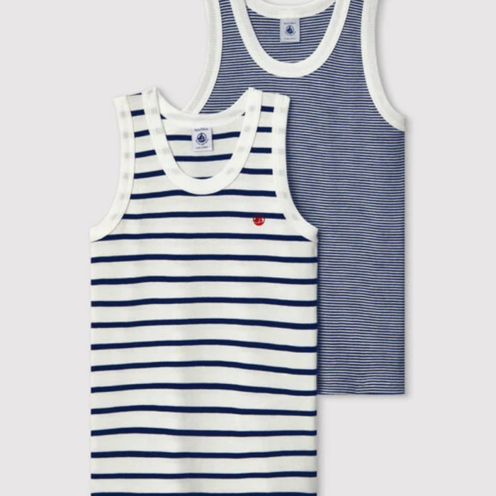 Set van 2 hemdjes met fijne strepen in katoen - Petit Bateau