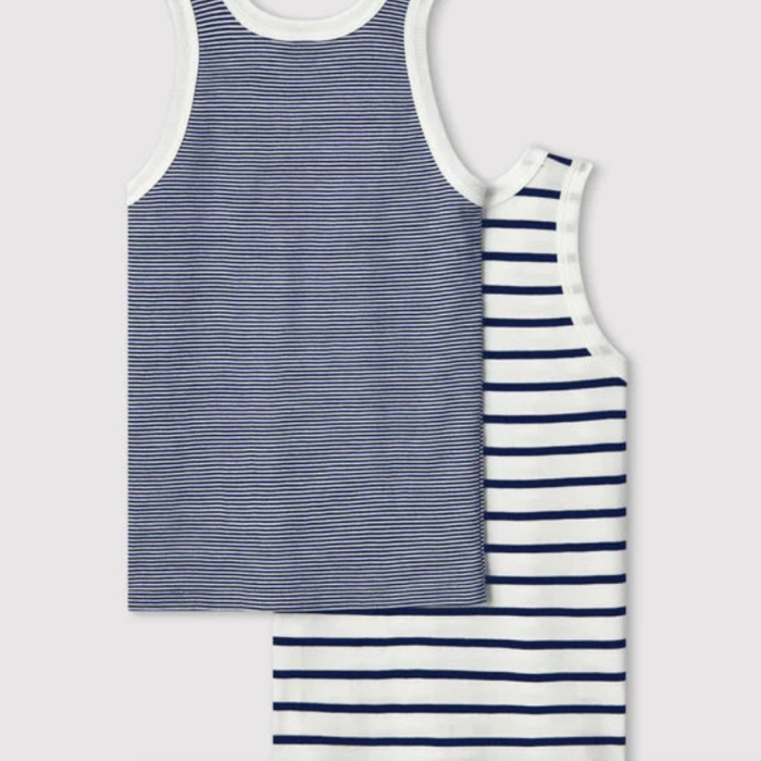 Set van 2 hemdjes met fijne strepen in katoen - Petit Bateau