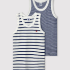 Set van 2 hemdjes met fijne strepen in katoen - Petit Bateau