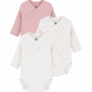 Set van 3 Body’s - Rose Hearts - Petit Bateau