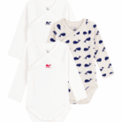 Set van 3 Body’s - Whales - Petit Bateau