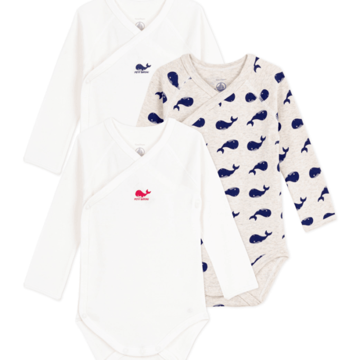 Set van 3 Body’s - Whales - Petit Bateau