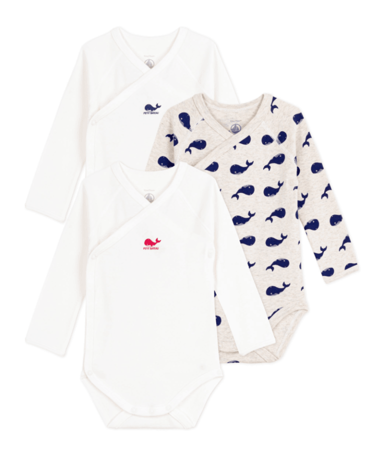 Set van 3 Body’s - Whales - Petit Bateau