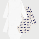 Set van 3 Body’s - Whales - Petit Bateau