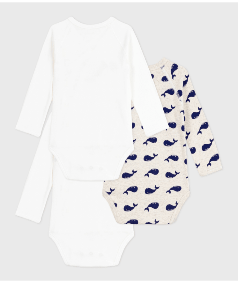 Set van 3 Body’s - Whales - Petit Bateau