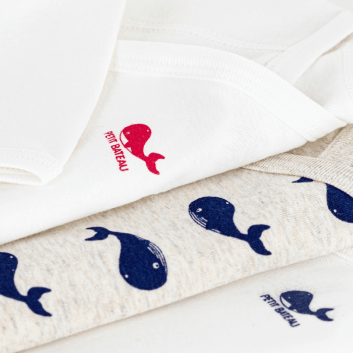 Set van 3 Body’s - Whales - Petit Bateau
