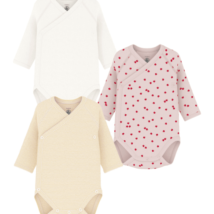 Set van 3 body’s - Pastel Appeltjes - Petit Bateau