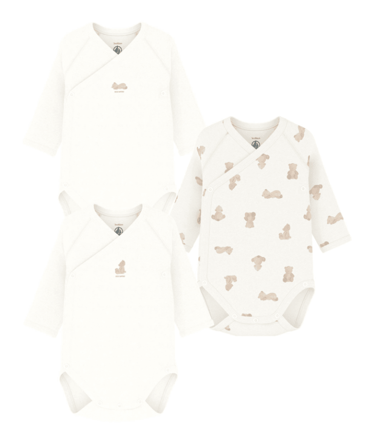 Set van 3 body’s - Teddy bear - Petit Bateau Set van 3 body’s - Teddy bear - Petit Bateau