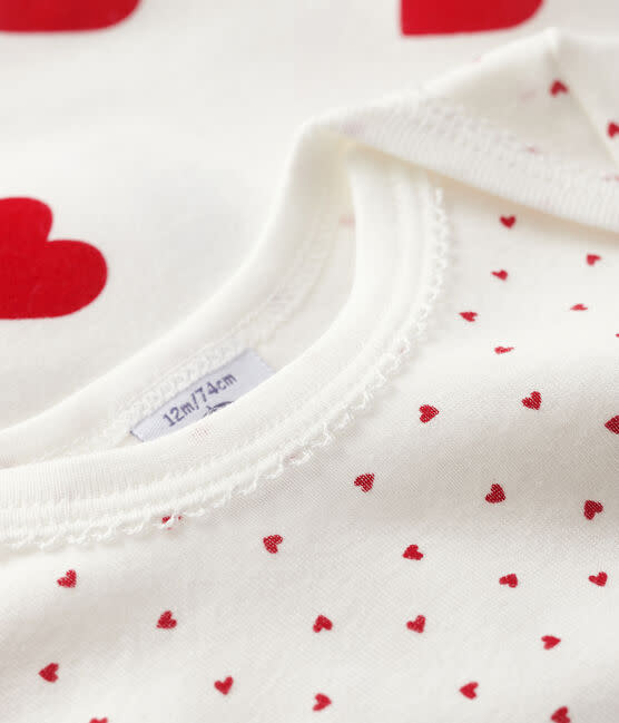 Set van 3 body’s korte mouwen - Hartjes - Petit Bateau Set van 3 body’s korte mouwen - Hartjes - Petit Bateau