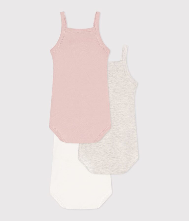 Set van 3 body's met bandjes - Strikje - Petit Bateau Set van 3 body's met bandjes - Strikje - Petit Bateau