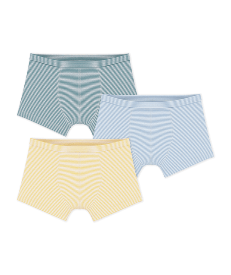 Set van 3 katoenen boxershorts met streepjes - Multicouleur - Petit Bateau